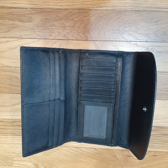 Coach Slim Envelope Wallet F53617 Signature Canvas Black Leather Trim OS Coach - Picture 2 of 3